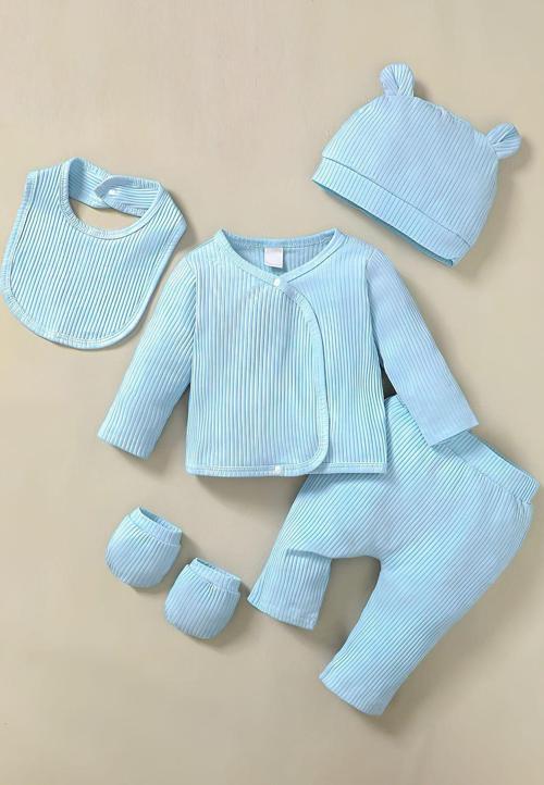 Bebek Raporlu %100 Pamuk 5'Li Yenidoğan Hastane Çıkış Set