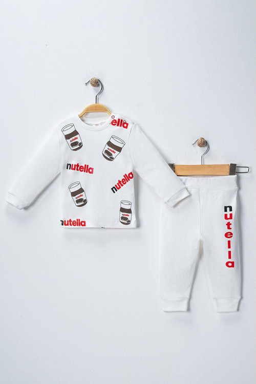 Baskılı Unisex Alt-Üst Bebek Takım