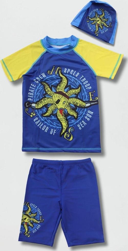 Ahtapot Baskılı Boneli Erkek Çocuk 3'Lü Set Mayo