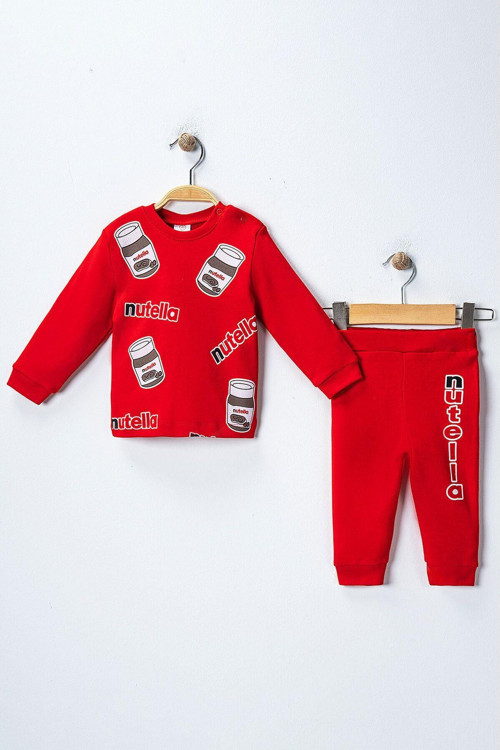 Baskılı Unisex Alt-Üst Bebek Takım