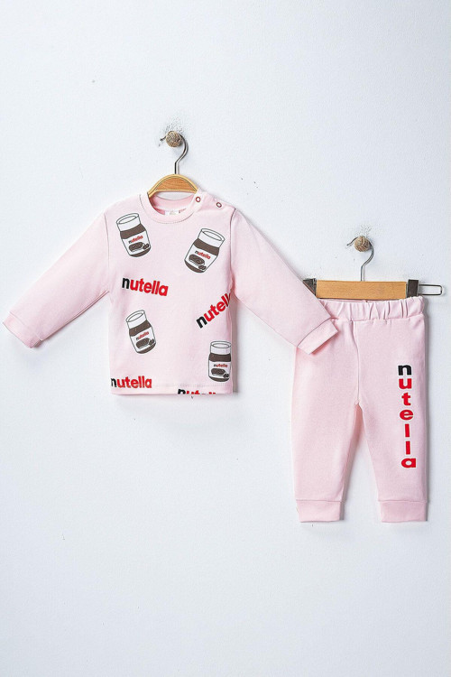 Baskılı Unisex Alt-Üst Bebek Takım