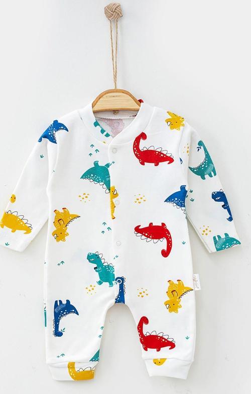 Dinozor Desenli Çıtçıtlı Tulum