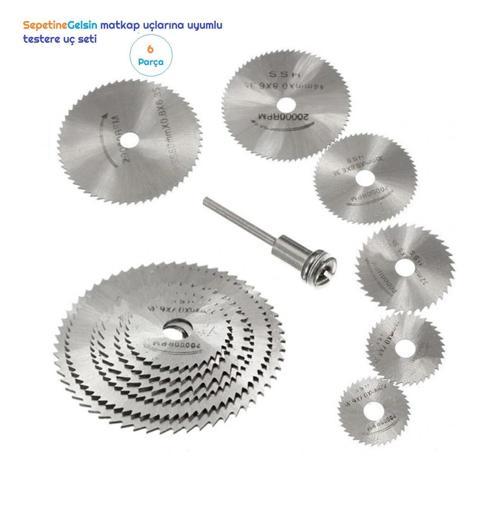 Metal 6 Parça Mini Matkap Ucu Ahşap Kesme Yuvarlak Çelik Bıçak Disk Testere Seti Kiti