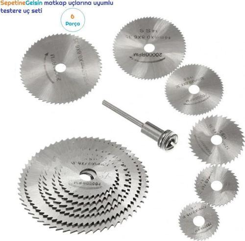 Metal 6 Parça Mini Matkap Ucu Ahşap Kesme Yuvarlak Çelik Bıçak Disk Testere Seti Kiti