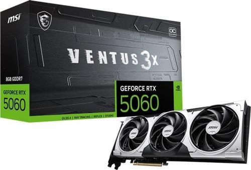 GeForce RTX 5060 8GB VENTUS 3X OC GDDR7 128Bit DX12 Gaming (Oyuncu) Ekran Kartı