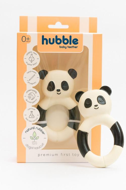 Bebek Diş Kaşıyıcı Ve Oyuncak - Panda Halkalı Şekilli Dişlik (%100 Doğal Kauçuk)