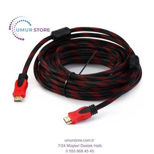 5 Metre Hasır Sargılı Altın Uçlu Hdmi Görüntü Kablosu 3D 14V