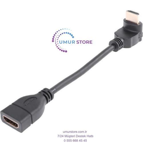 HDMI Dişi Erkek Uzatma 90 Derece Dirsek Çevirici Dönüştürücü Kablosu