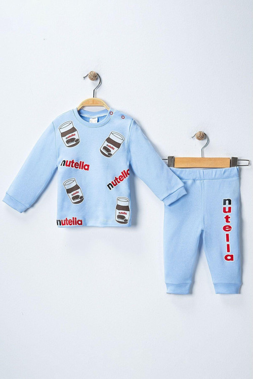 Baskılı Unisex Alt-Üst Bebek Takım