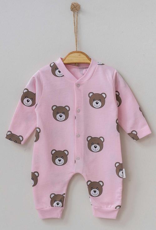 Ayıcık Desenli Çıtçıtlı Unisex Tulum