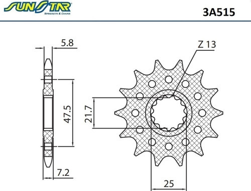ÖN DİŞLİ KAWASAKI ZX-6R NINJA 636cc DİŞLİ SAYISI : -1 2013-2018