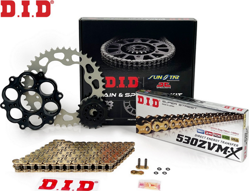 ZİNCİR DİŞLİ SETİ DUCATI MULTISTRADA PIKES PEAK 1200cc ZİNCİR: DID-530ZVM-X Gold-108 ÖN-ARKA DİŞLİ: SUNSTAR 15T-40T 2012