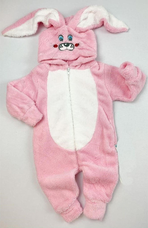 Kız Bebek Pembe Şapkalı Peluş Tulum