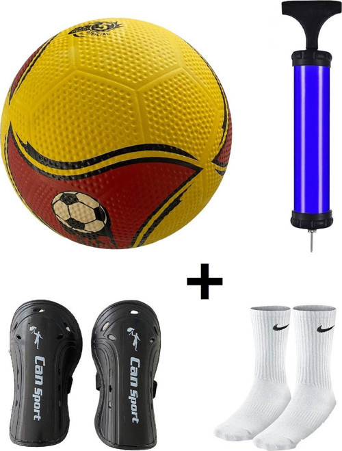 Maç Topu Dikişsiz Sert Zemin Futbol Topu Çim Topu+Tekmelik+Pompa+Çorap Seti