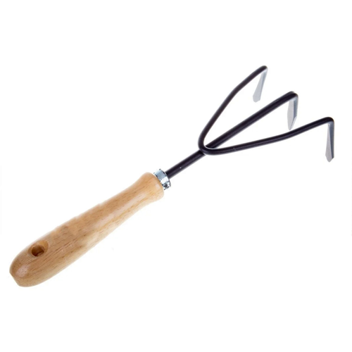 25cm ?gr Ahşap Saplı 3diş El Tipi Tırmık