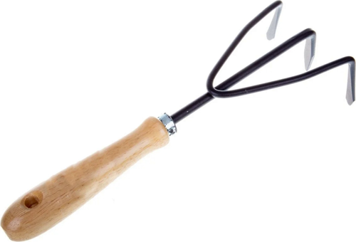 25cm ?gr Ahşap Saplı 3diş El Tipi Tırmık