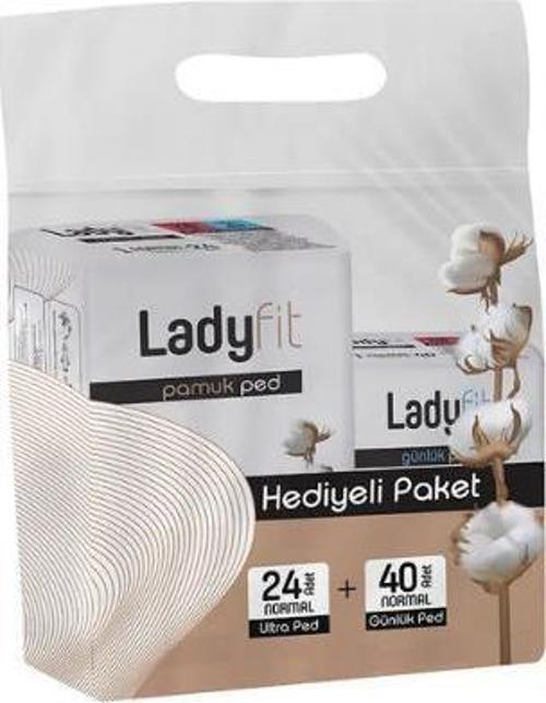 Cotton Ped Hediyeli Paket 24 Adet Normal Ultra Ped + 40 Adet Normal Günlük Ped