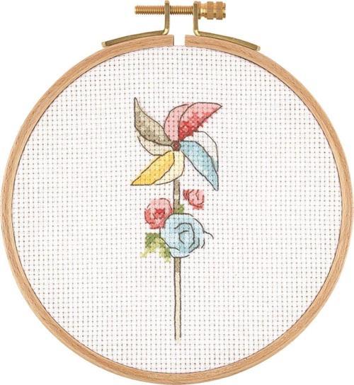 Tuva Kanaviçe Ahşap Kasnaklı Kit Rüzgar Gülü E1302 12.5 Cm