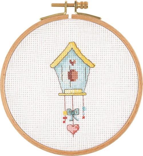 Tuva Kanaviçe Ahşap Kasnaklı Kit Kuş Yuvası E1303 12.5 Cm