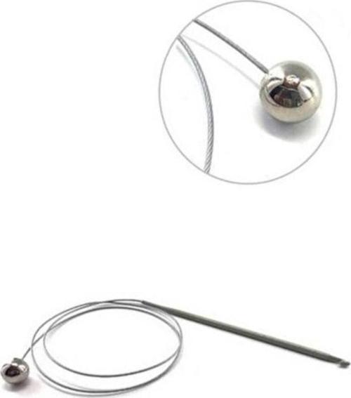 Stoplu Çelik Misinalı Gagalı Örgü Şiş (80 Cm)3,50mm