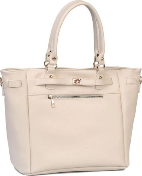 Kemer Detaylı Çift Bölmeli Vegan Deri Omuz & Kol Çantası