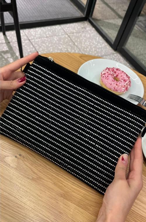 Taşlı Clucth Kadın Çapraz El & Kol Çantası