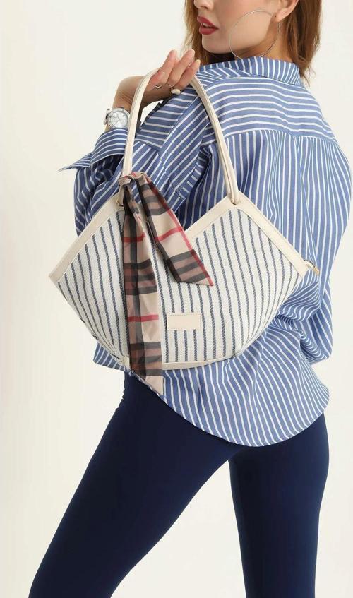 Hasır Büyük Boy Fular Hediyeli Omuz & Plaj Çantası