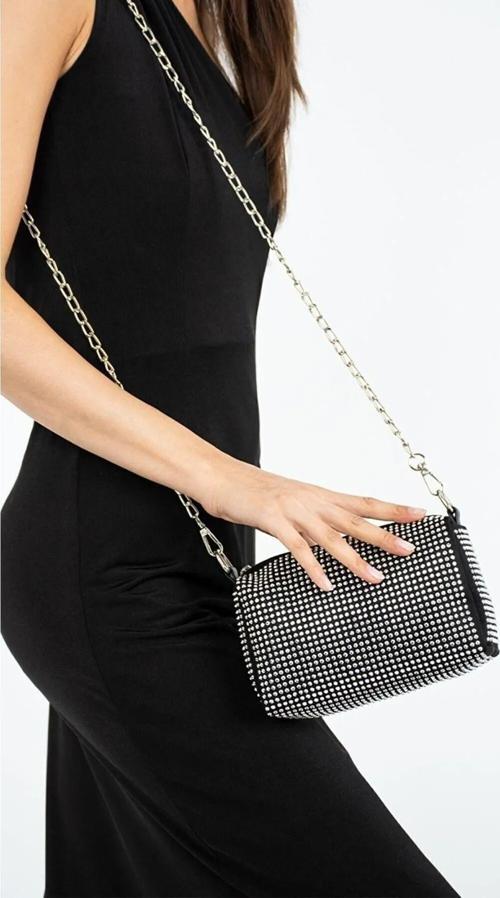 Taşlı Nubuk Zincirli Kadın Kol & Omuz Çantası