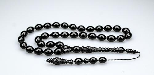 Oltu Taşı Özel Seri  İmame  Baklava Oyma   İşçilikli Tespih