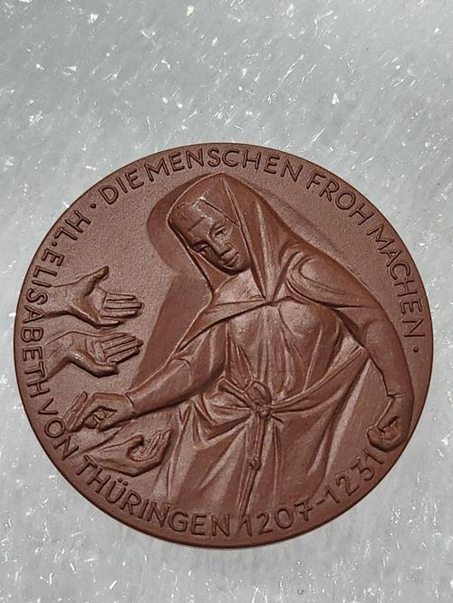 1981 Alman 6Cm Porselen Madalya. Oldukça Nadir Komple Porselen Dini Temalı Alman Madalya.