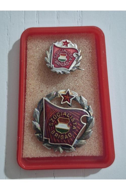 2 Adet 1950Ler Macar Madalya Rozet. Orijinal Kutusunda