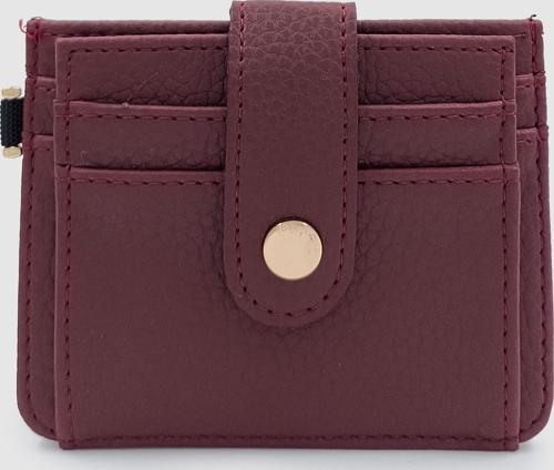 Fione Çıtçıt Kapamalı 6 Bölmeli Çıkarılabilir Anahtarlıklı Mini Kadın Cüzdan Bordo