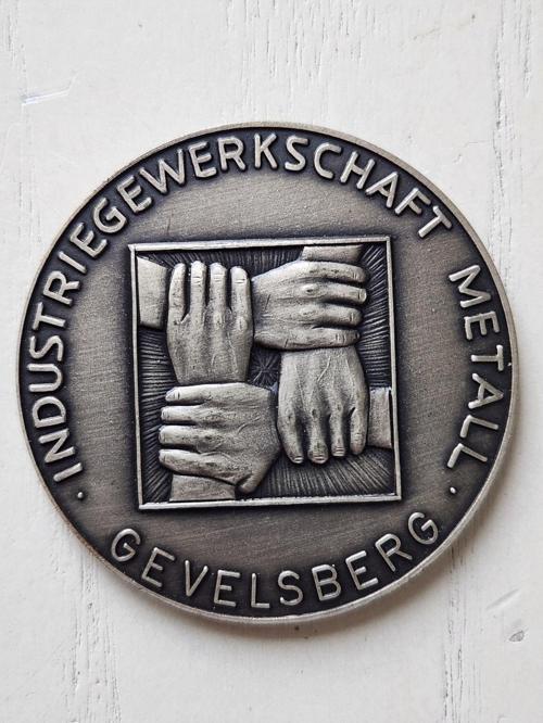 Alman 5Cm Metal Sendikası Madalya. Orijinal Almanya Dönem Hatıra Madalya. Nadir Ve Temiz.