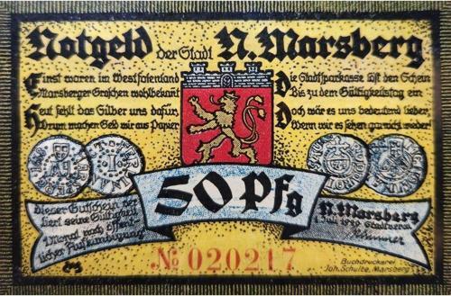 Alman Notegeld 1921 Tarihli. Orijinal Dönemine Ait Temiz Durumda