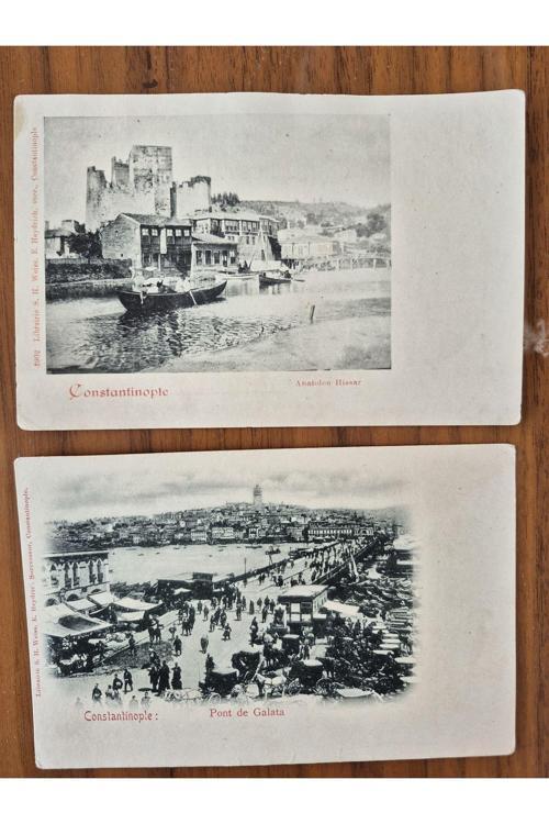 Osmanlı Anadolu Hisarı Ve Galata Kartposal. Orijinal Dönem