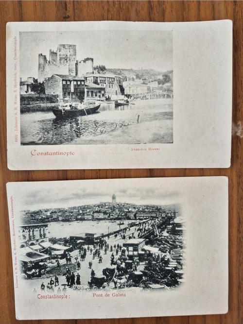 Osmanlı Anadolu Hisarı Ve Galata Kartposal. Orijinal Dönem