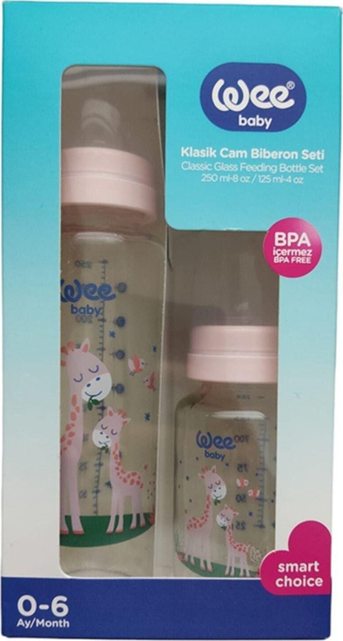 Pembeli Zürafa Baby Klasik Cam Biberon Seti Pembe 250Ml/125Ml