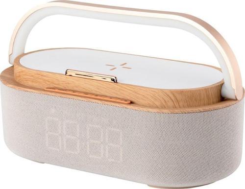Taşıma Kulplu Kablosuz Sarj Özellikli Led Işıklı Dijital Saat Speaker Hoparlör ( 1+1 Hd Ses Sistemi)