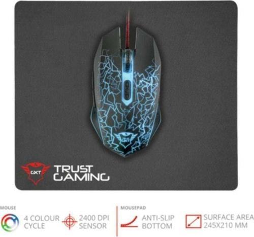 22736 Gxt 783 Izza Gaming Mouse & Mousepad Set