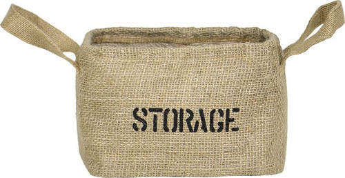 Jut Kumaş Sepet Dikdörtgen Storage Hasır Dekoratif Oyuncak Eşya Sepeti Küçük Boy 22Cmx15Cmx16Cm