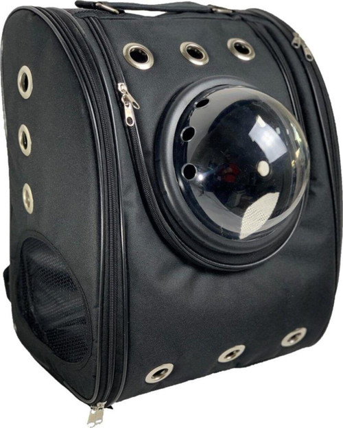 Kumaş Astronot Kedi Köpek Taşıma Çantası 39X23X30 Cm Siyah