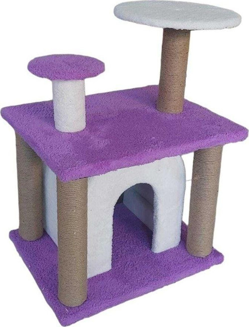 Kedi Tırmalaması Ve Oyun Evi Oyun Platformu Çift Renkli Organik Malzeme Welsoft Kumaş