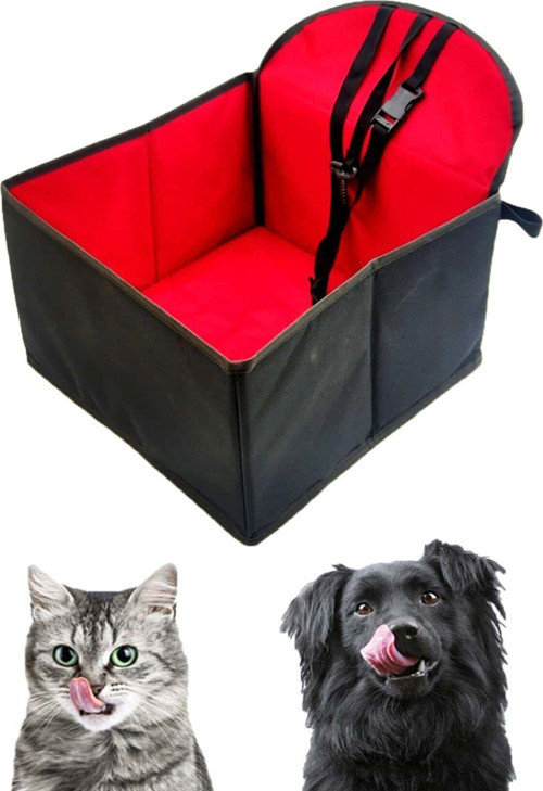 Kedi Ve Küçük Irk Köpek Araç Seyahat Koltuğu Kırmızı Tasma Hediyeli