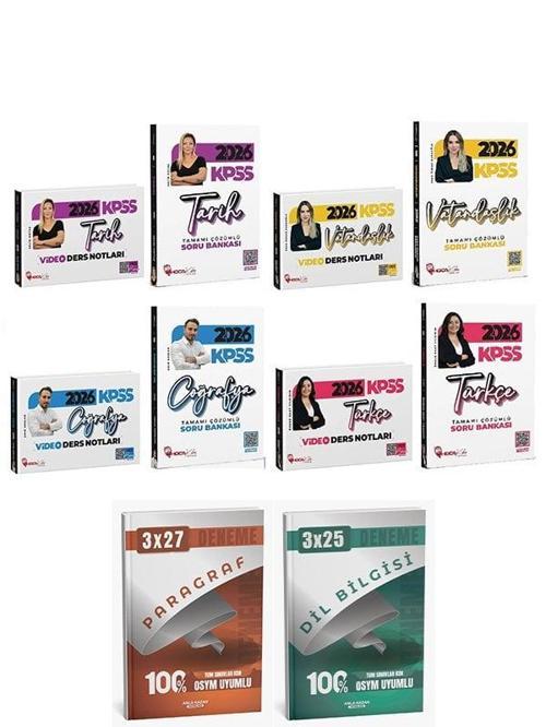 Anla Kazan + Hoca Kafası 2026 KPSS Tarih + Coğrafya + Vatandaşlık + Türkçe Video Ders Notları + Soru Bankası 8 li Set An