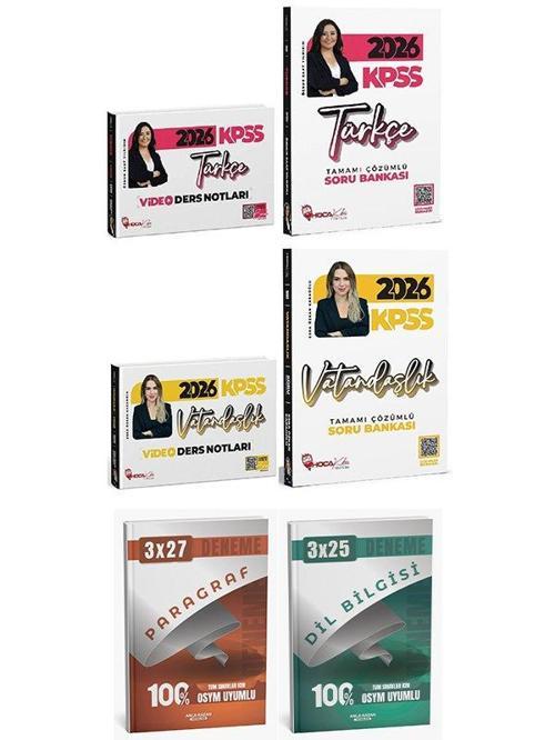 Anla Kazan + Hoca Kafası 2026 KPSS Türkçe + Vatandaşlık Video Ders Notları + Soru Bankası 4 lü Set - Öznur Saat Yıldırım