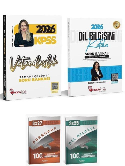 Anla Kazan + Hoca Kafası 2026 KPSS Vatandaşlık + Dil Bilgisi Soru Bankası 2 li Set - Esra Özkan Karaoğlu, Öznur Saat Yıl