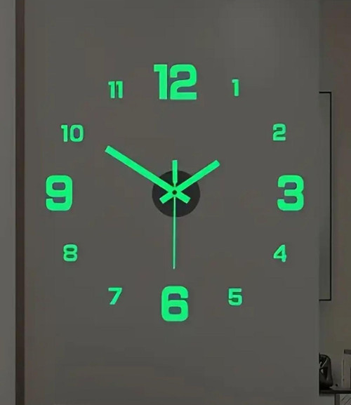 Modern 3D Duvar Saati Buyuk Parlak Ekran Sessiz Calisma Oturma Odasi Ofis