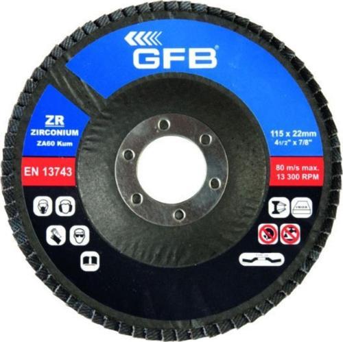 Zirkonyum Flap Disk Zımpara 115X80 Kum-Mavi (10 Adet)