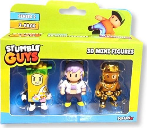 Stumble Guys Seri 2 - 3D Mini 3 lü Figür Seti - Ceral Killer  - Streamer Sophia - Golden Gloves