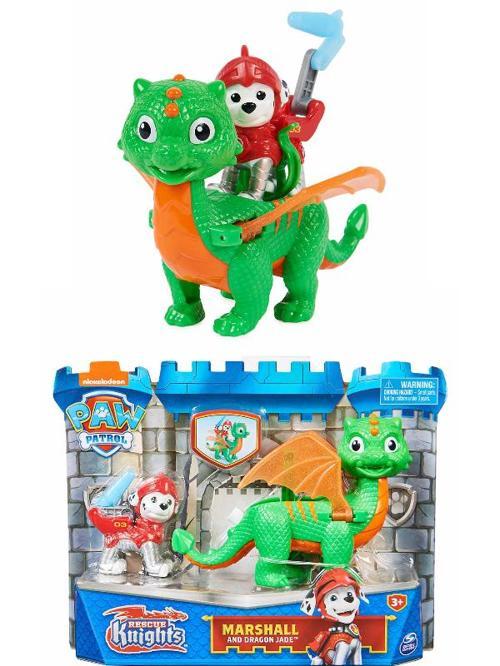Paw Patrol Dinozorlu Kahraman Şövalyeler Oyun Seti - Marshall And Dragon Jade 20 cm